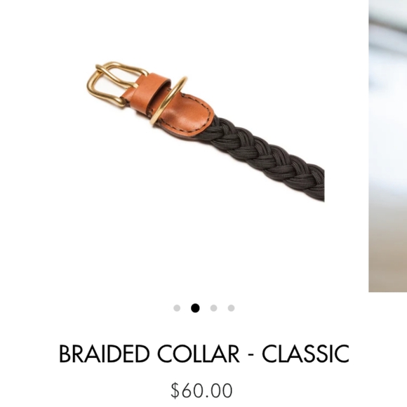 NWT: KNOTTY PETS, BRAIDED CLASSIC, DOG COLLAR, BLK W/BLK LTH & GOLD HARDWARE. - Picture 3 of 16